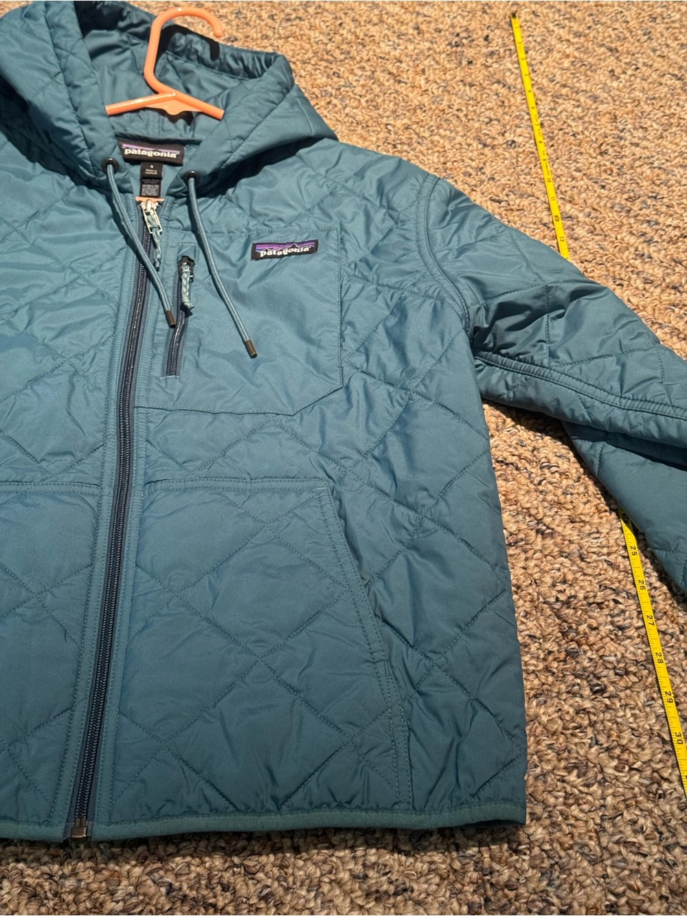 Patagonia Women’s Teal Hooded Quilted Jacket, Size Small, New Condition!! - Picture 5 of 11
